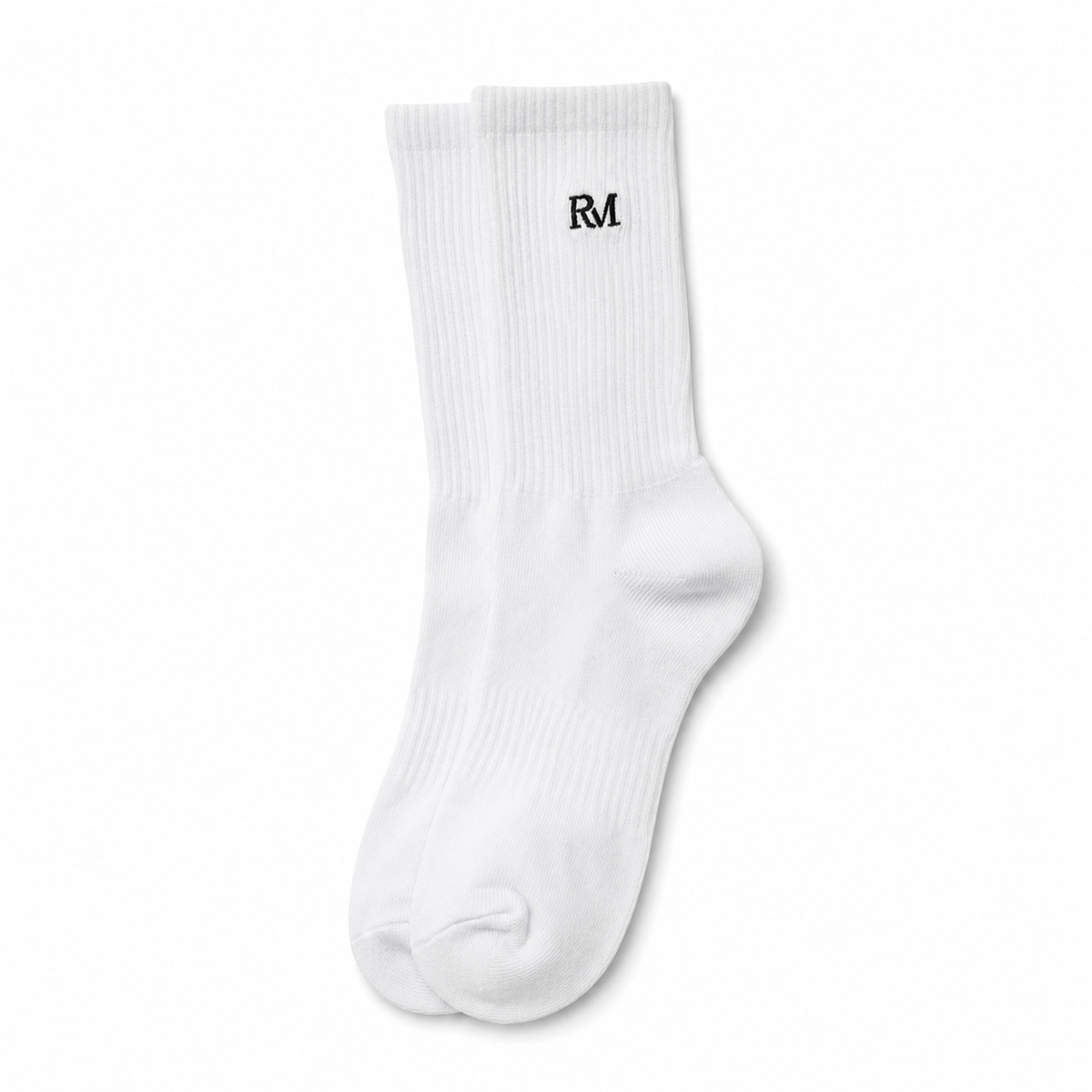 Weiße Rocco Milano Tennissocken mit RM-Monogramm