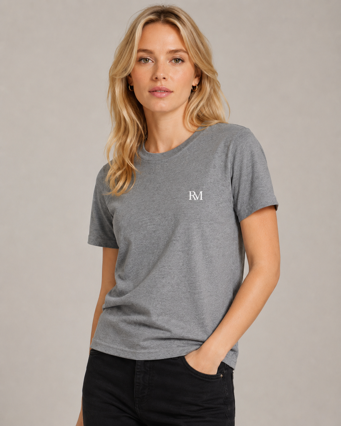 ROCCO MILANO T-Shirt Damen Grau – Ghost Mockup