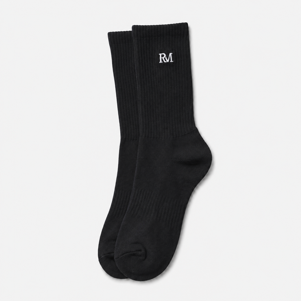 Schwarze Rocco Milano Tennissocken mit RM-Monogramm